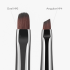 Pensula pentru modelarea unghiilor cu gel (dimensiune: ovala nr.6, material: maner metalic, peri de nailon maro)